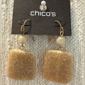 0118-Chico's Tan and Gold Earrings